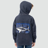 GHV57082-6FY1052 Guy Harvey Kids Tradewinds Fleece Hoodie - Great White Grand Prix - Dark Navy