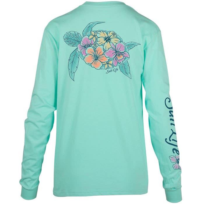Salt Life Turtle Bloom Womens LS T-Shirt