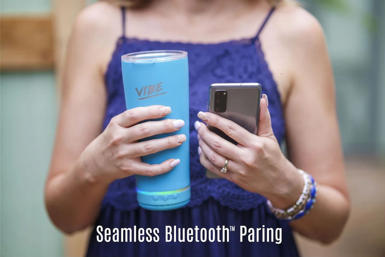 Vibe 28oz - Tumbler with Speaker - Water Blue