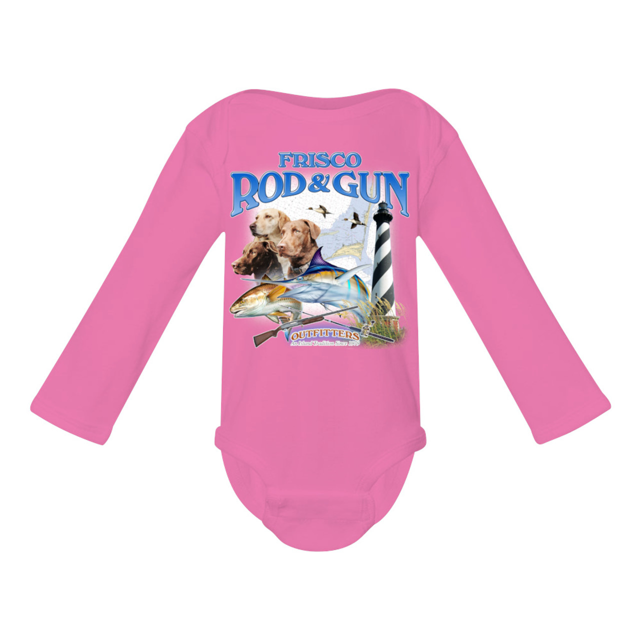 FRG 3DLSOK Kids LS 3Dogs Onesie Raspberry - Front