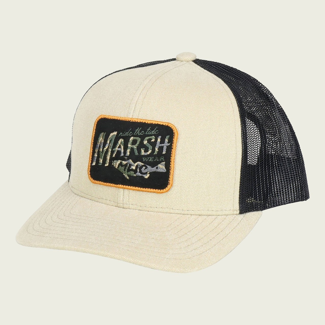 Marsh Wear MWC1008 Sunrise Marsh Trucker Hat Stone - Front