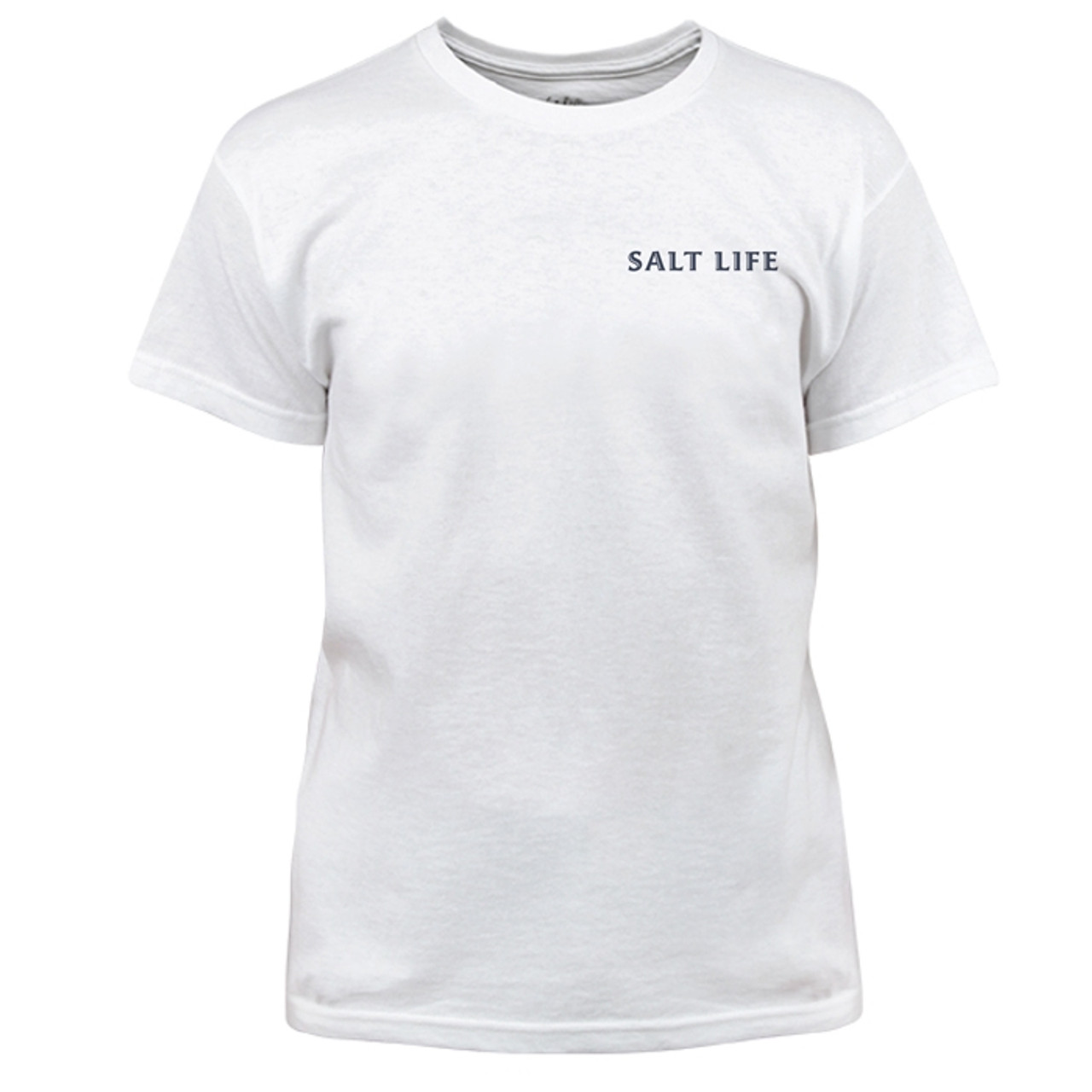 Salt Life SLY1479 Salty Honor Bones Youth Short Sleeve Tee White - Front