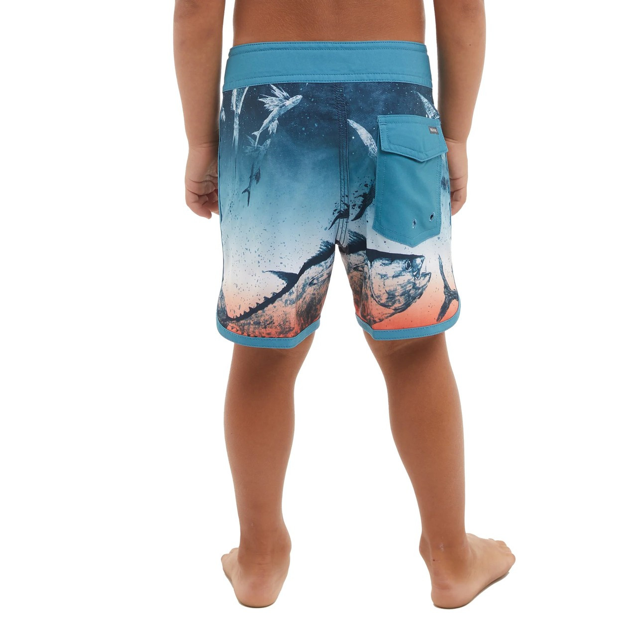 4001242002 Pelagic Kids Shorts High Spot Gyotaku Fade RedWhiteBlue