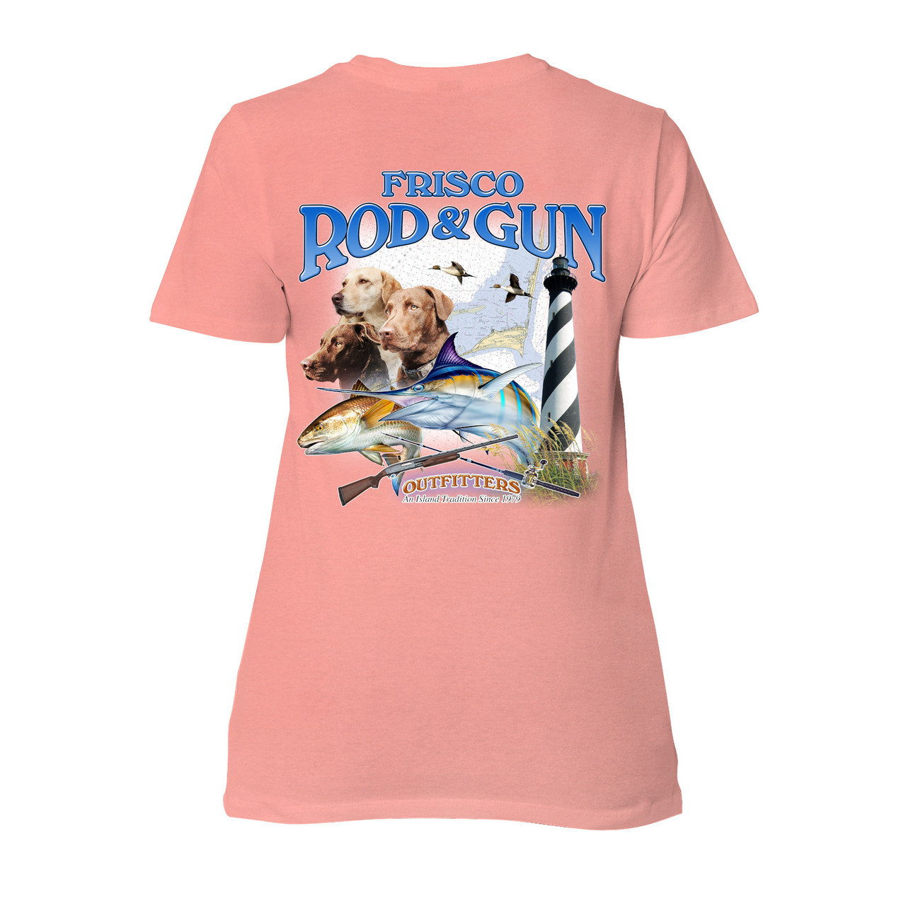 Frisco Rod & Gun Womens 3Dogs Short Sleeve Tee DustyRose - Back