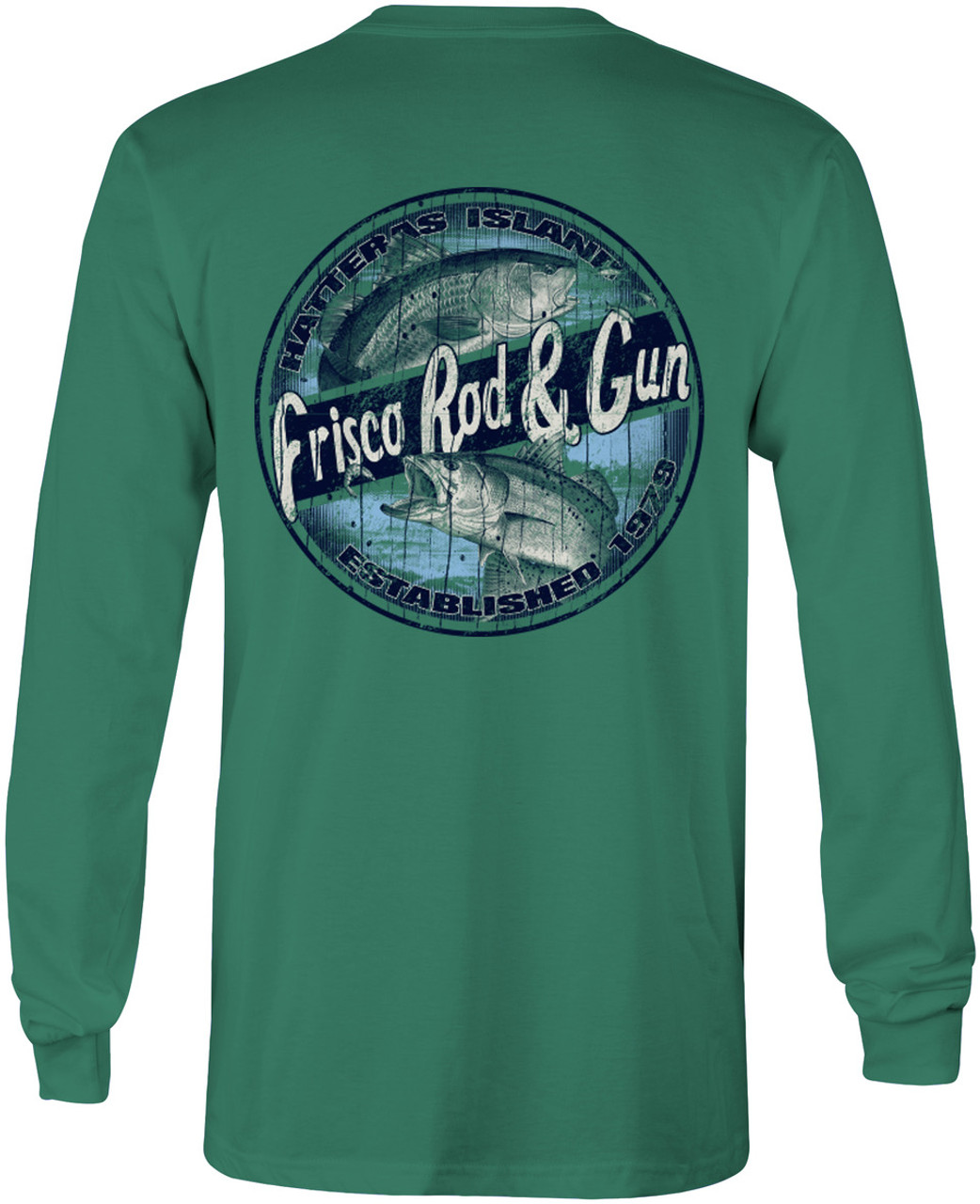 6014 Frisco Rod & Gun Chip Redfish Long Sleeve Tee BlueSpruce - Back