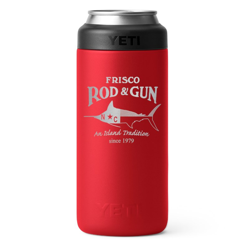 21071504068 Yeti Rambler 12oz Colster Slim Can Cooler - NC-Marlin - Rescue Red