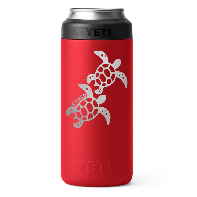 21071504068 Yeti Rambler 12oz Colster Slim Can Cooler - 2-Turtles - Rescue Red
