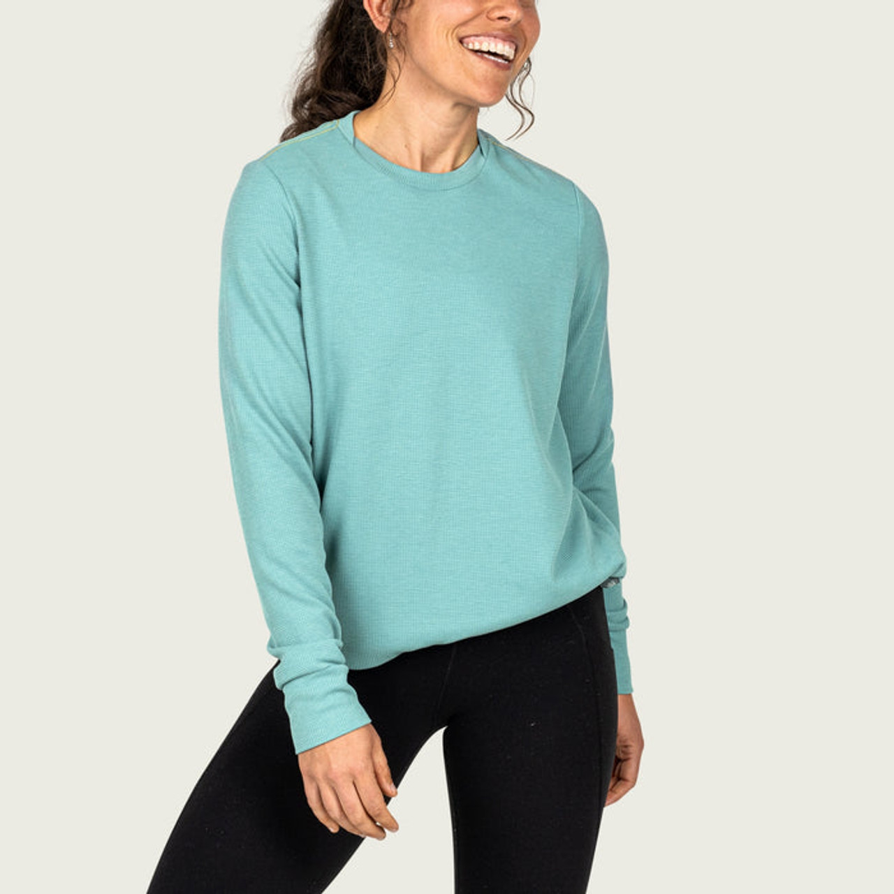 MarshWear WWF1003 Womens Tyber Thermal Crew TrellisGreen - Front2