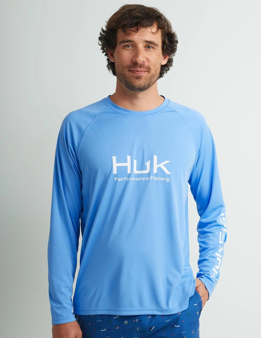 H1200524 Huk Pursuit Long Sleeve Performance Crew - Marolina Blue