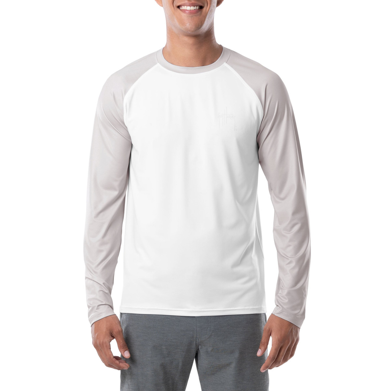 GHV55717-2SY1215 Guy Harvey Mens Sail Stripes Colorblocked Sun Protection Top