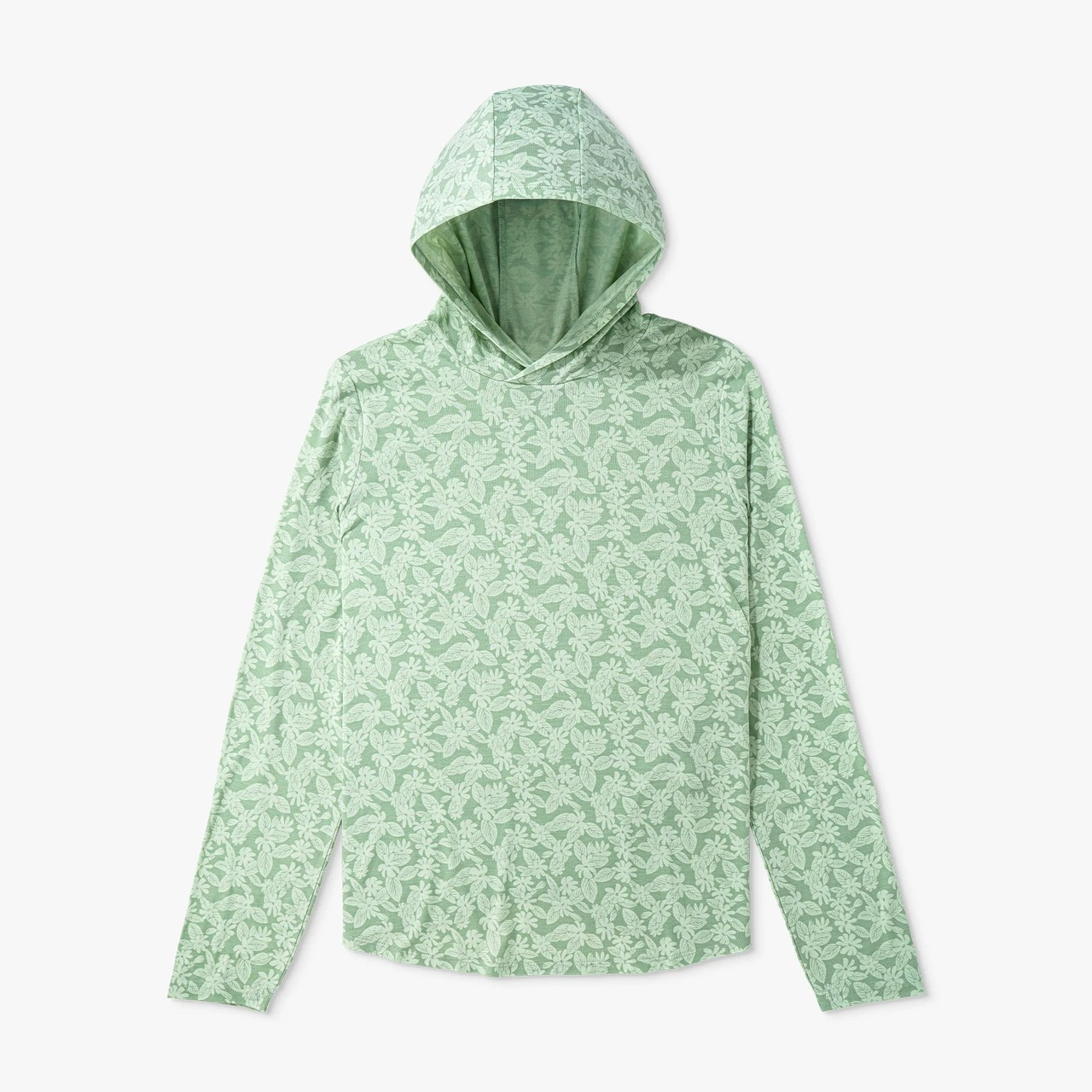 W63105 Aftco Women's Ocean Bound Printed Performance Hoodie - Bay Leaf