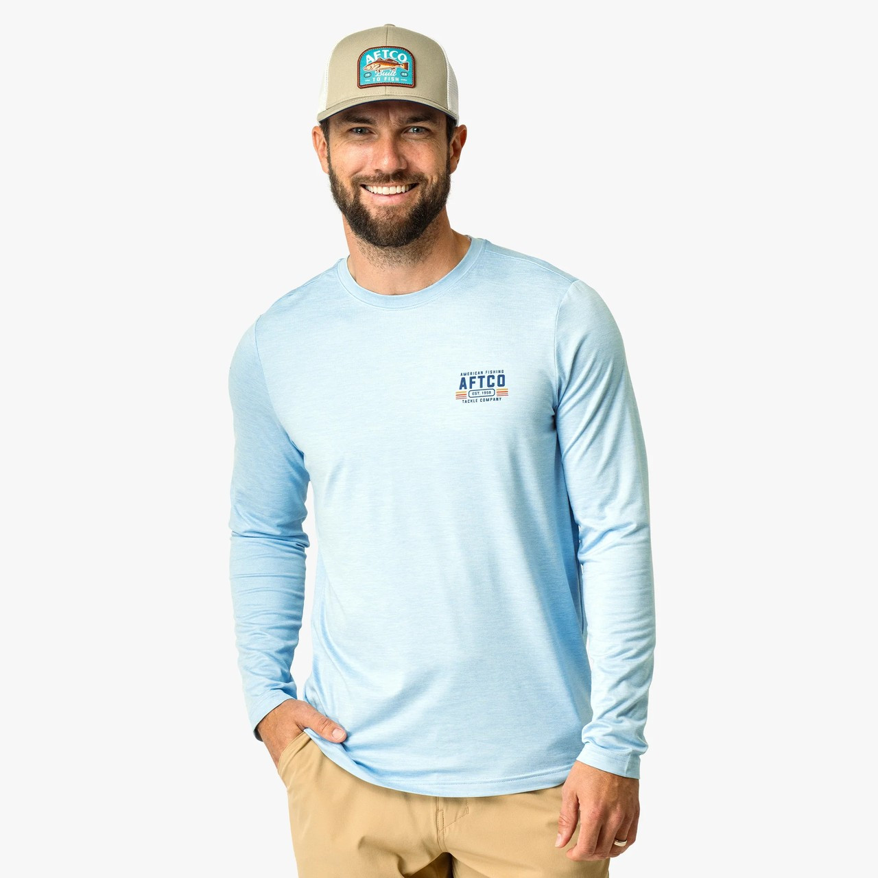 AFTCO M61242 License Plate UVX LS Sun Protection Shirt