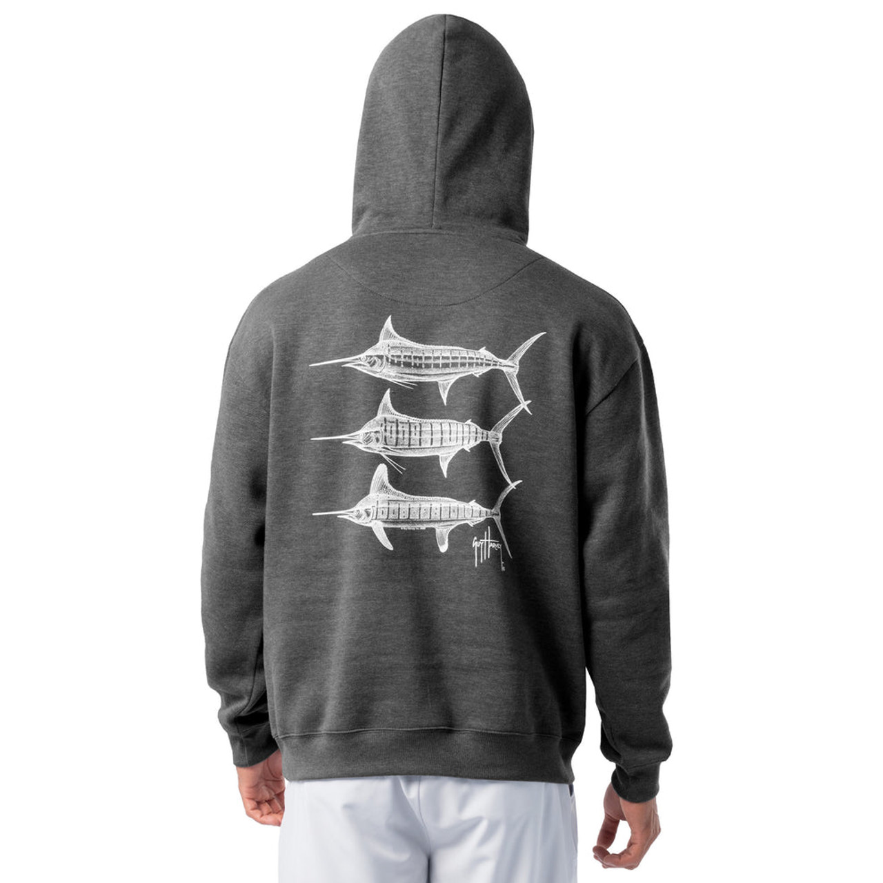 GHV55666-5SY1021 Guy Harvey Stipple Bills Marlin Fleece Hoodie