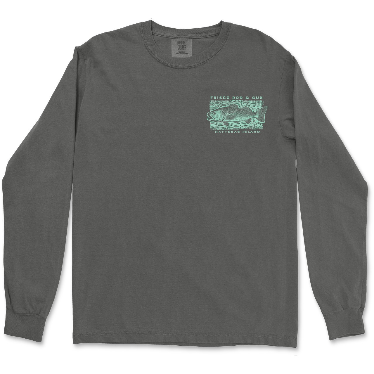 6014 Frisco Rod and Gun Long Sleeve Tee with Shoaling Redfish Print