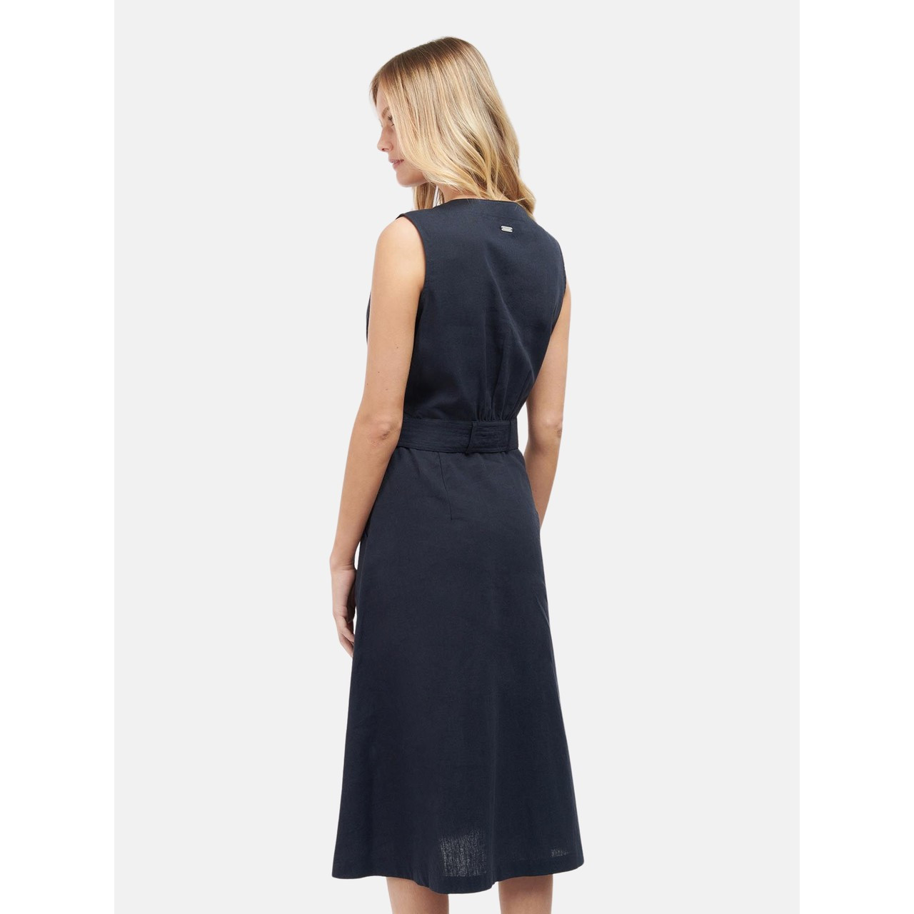 LDR0650 Barbour Rutherglen Cotton & Linen Midi Dress