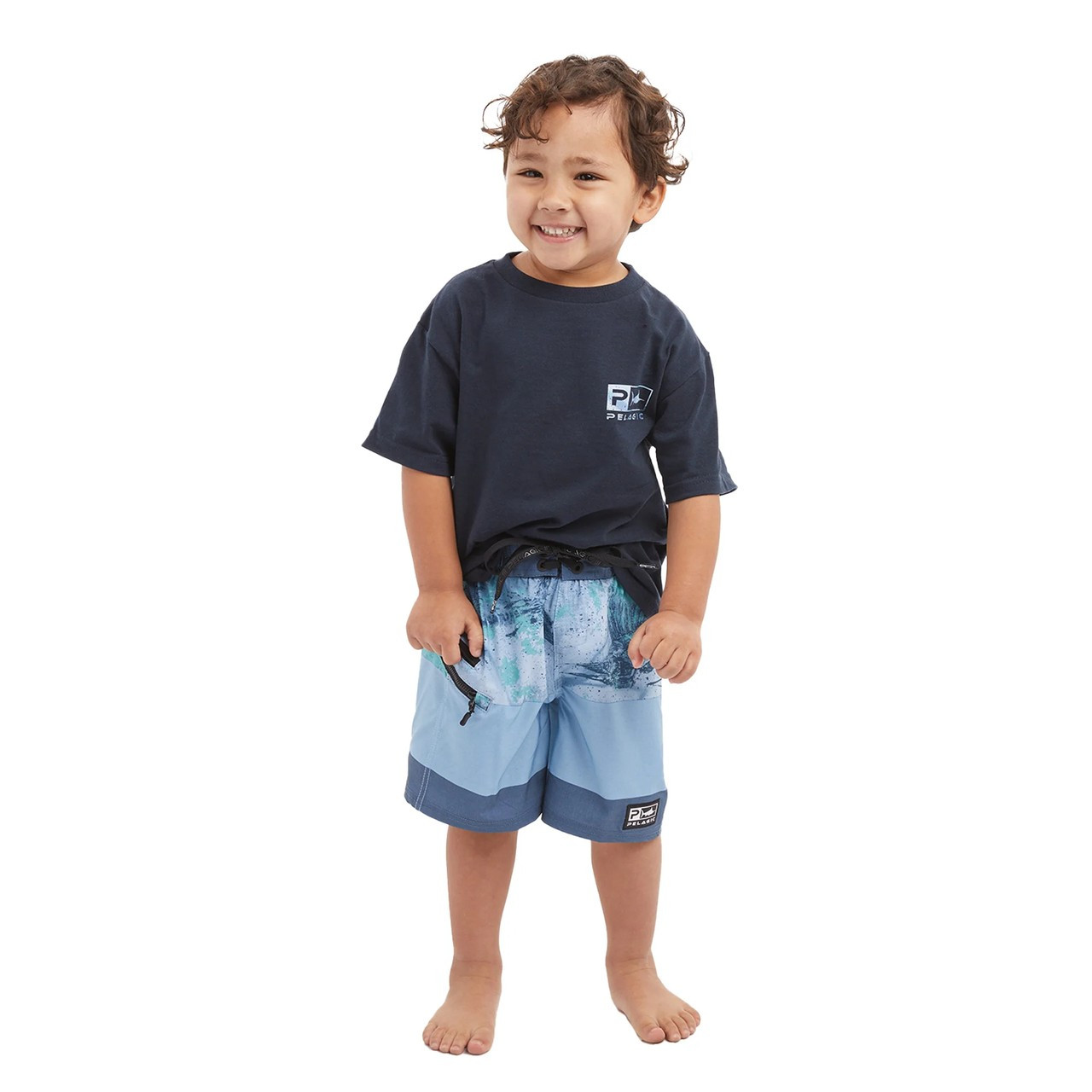 4001223004 Pelagic Kid's Strike Boardshorts - Open Seas Camo