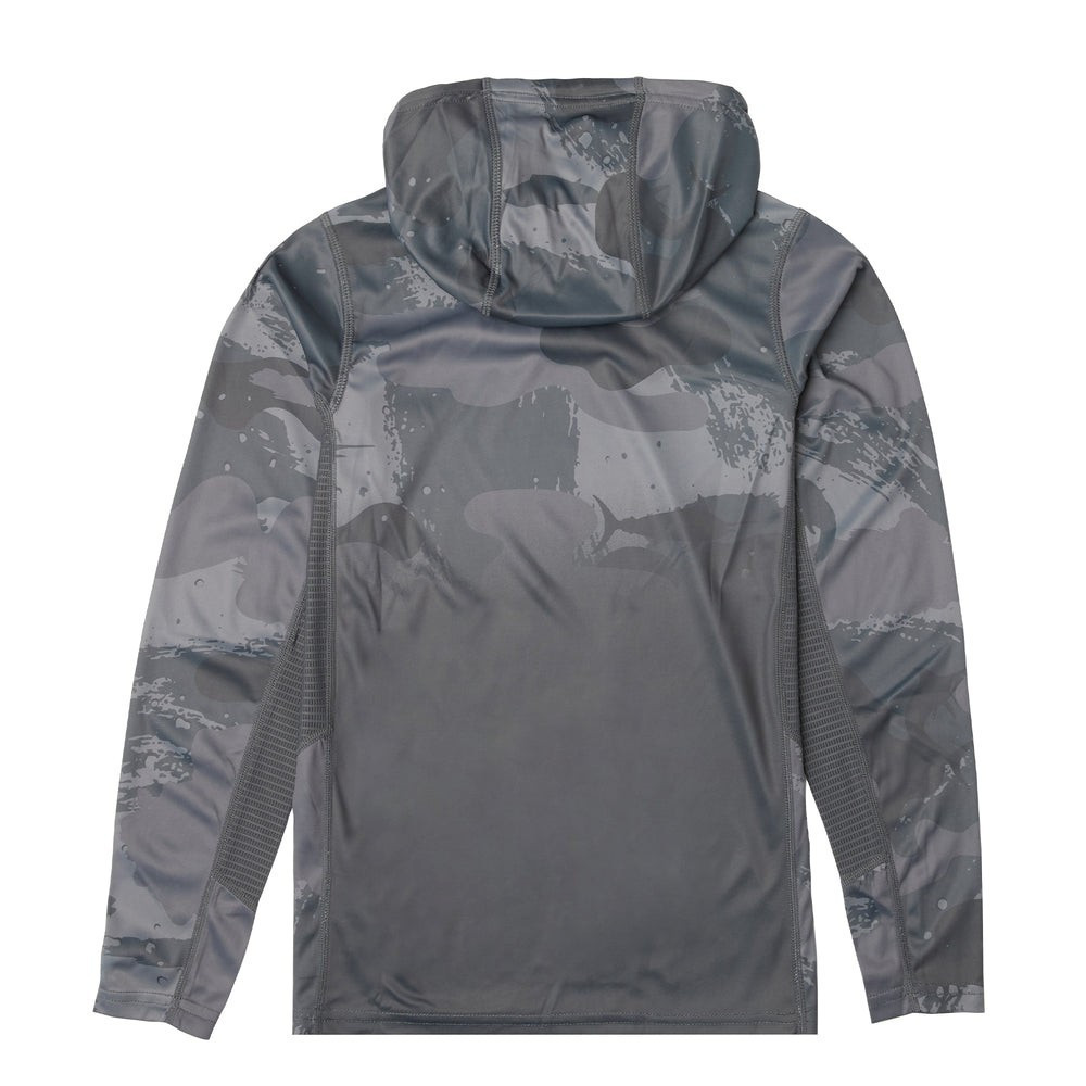 3015253000 Pelagic Youth Vaportek Hooded Fishing Shirt - Brush Camo