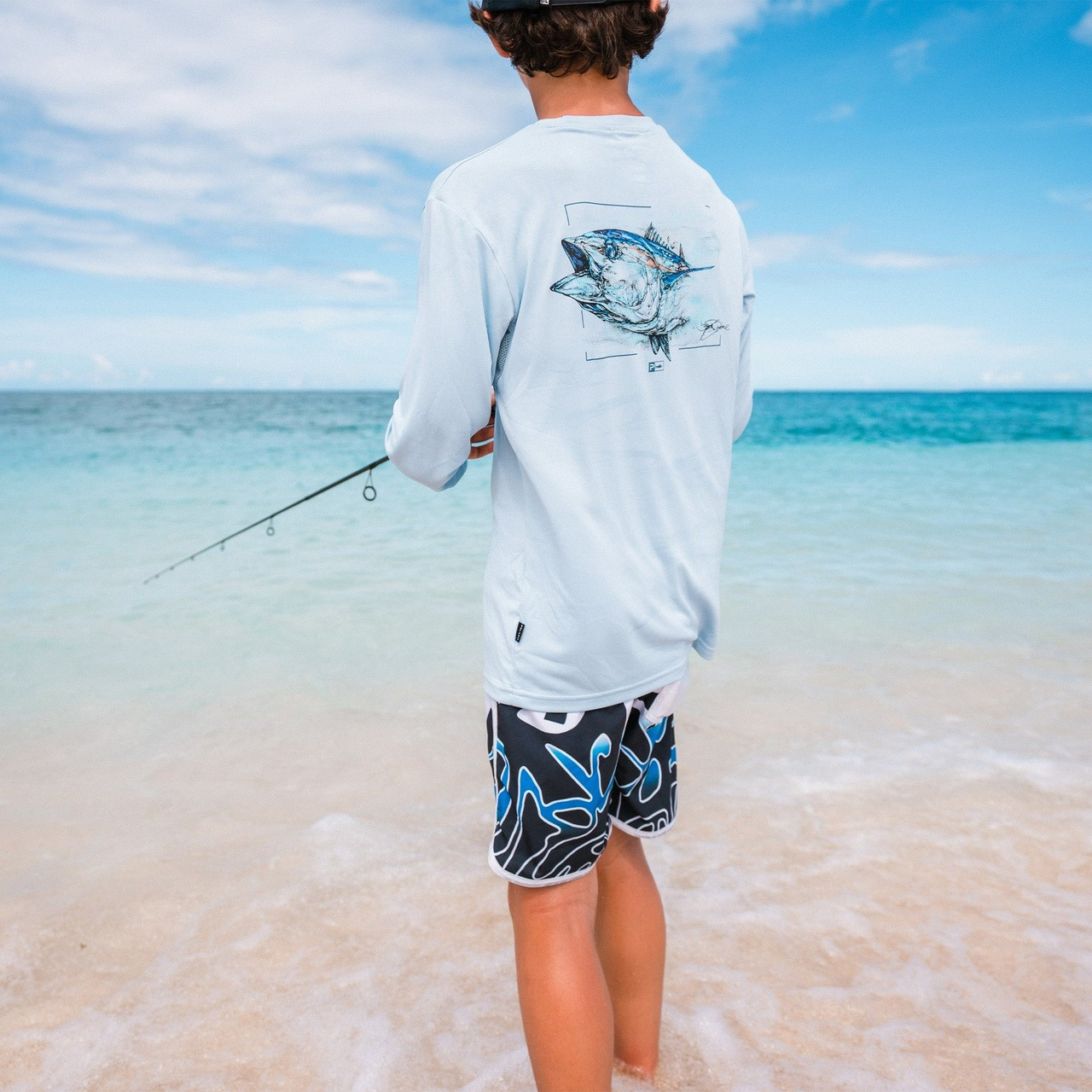 3015261011 Pelagic Youth Aquatek Goione Fishing Shirt - Tuna