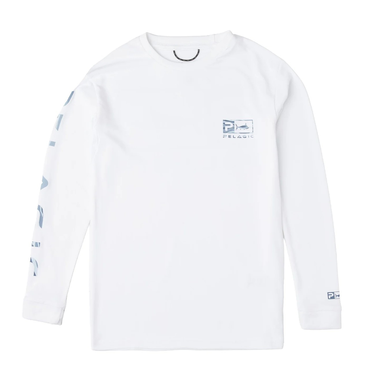 3015261010 Pelagic Youth Aquatek Fishing Shirt Wahoo Icon - White