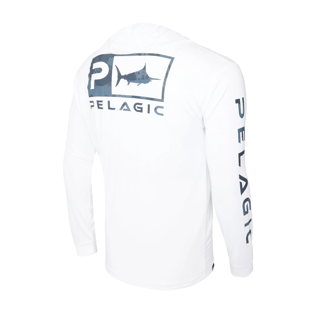 1015253004 Pelagic Aquatek Hooded Fishing Shirt Icon Camo - White