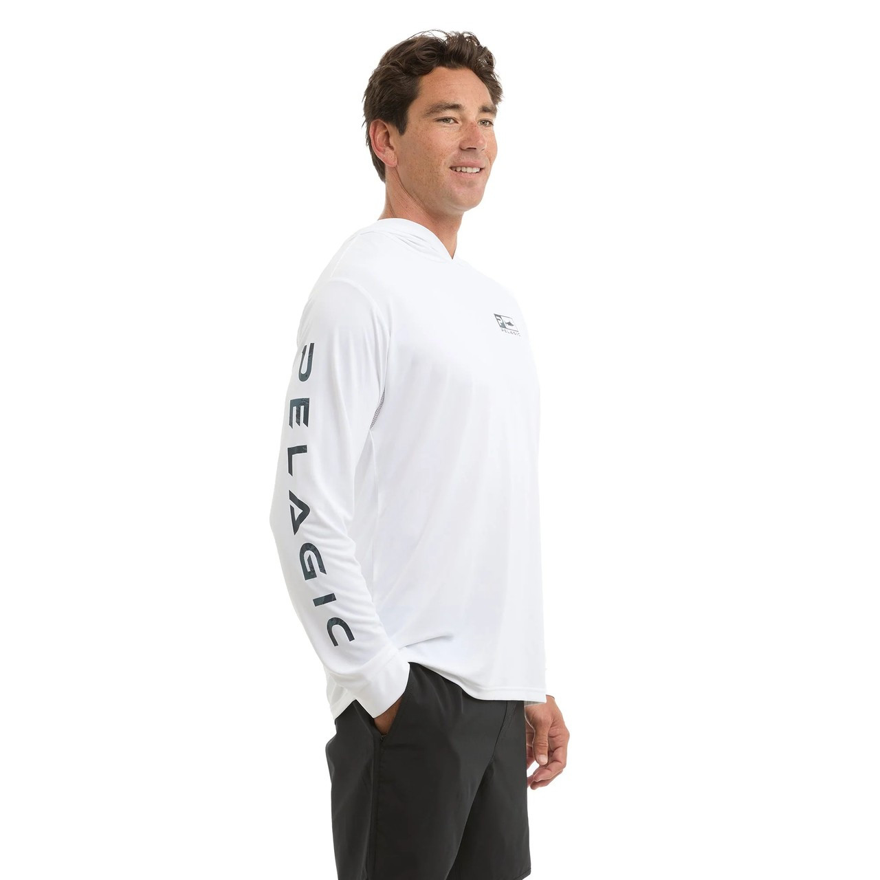 1015253004 Pelagic Aquatek Hooded Fishing Shirt Icon Camo - White
