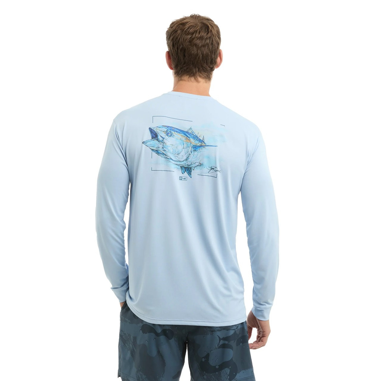 1015261011 Pelagic Aquatek Goione Tuna Fishing Shirt - Light Blue