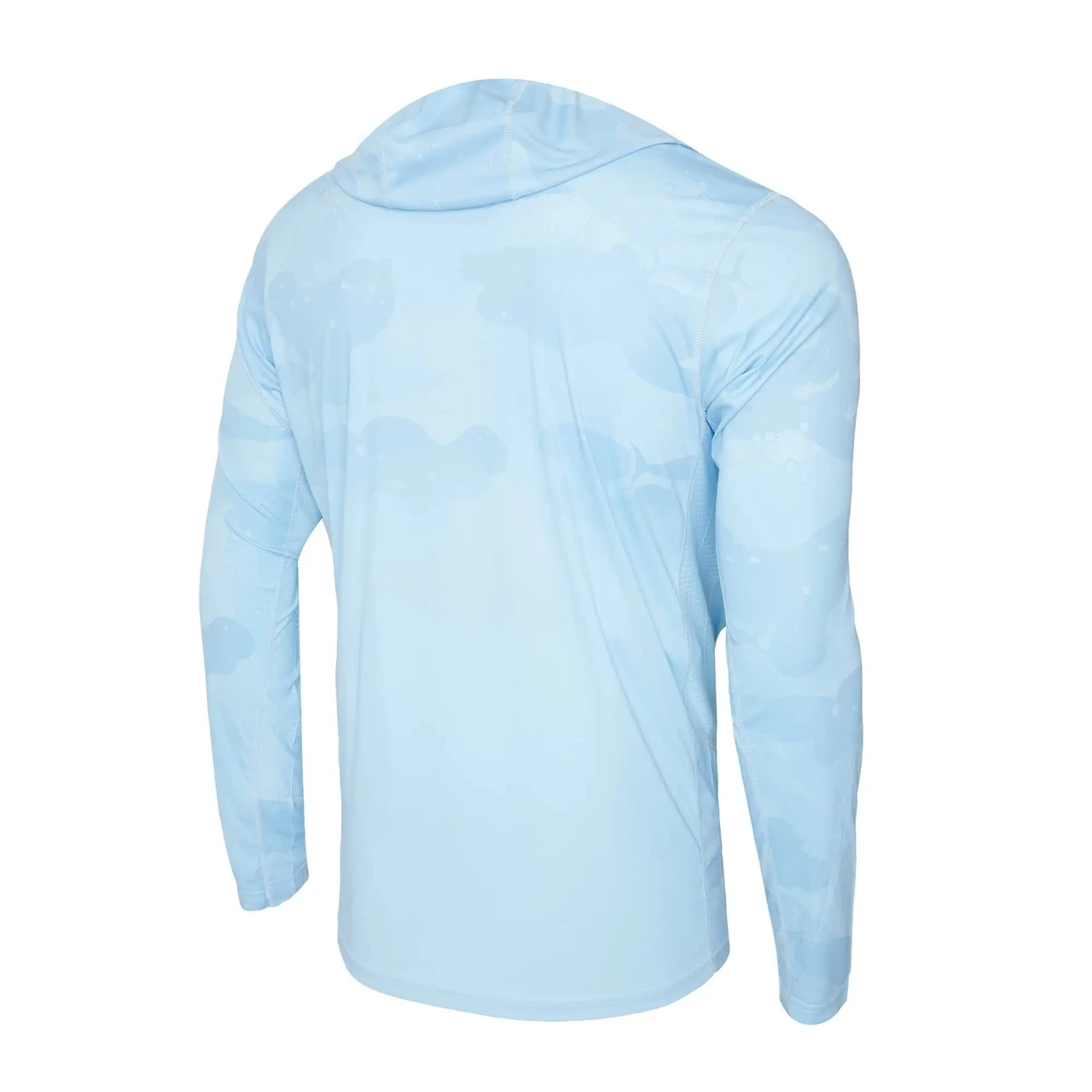 1015253000 Pelagic Vaportek  Brush Camo Hooded Fishing Shirt - Light Blue