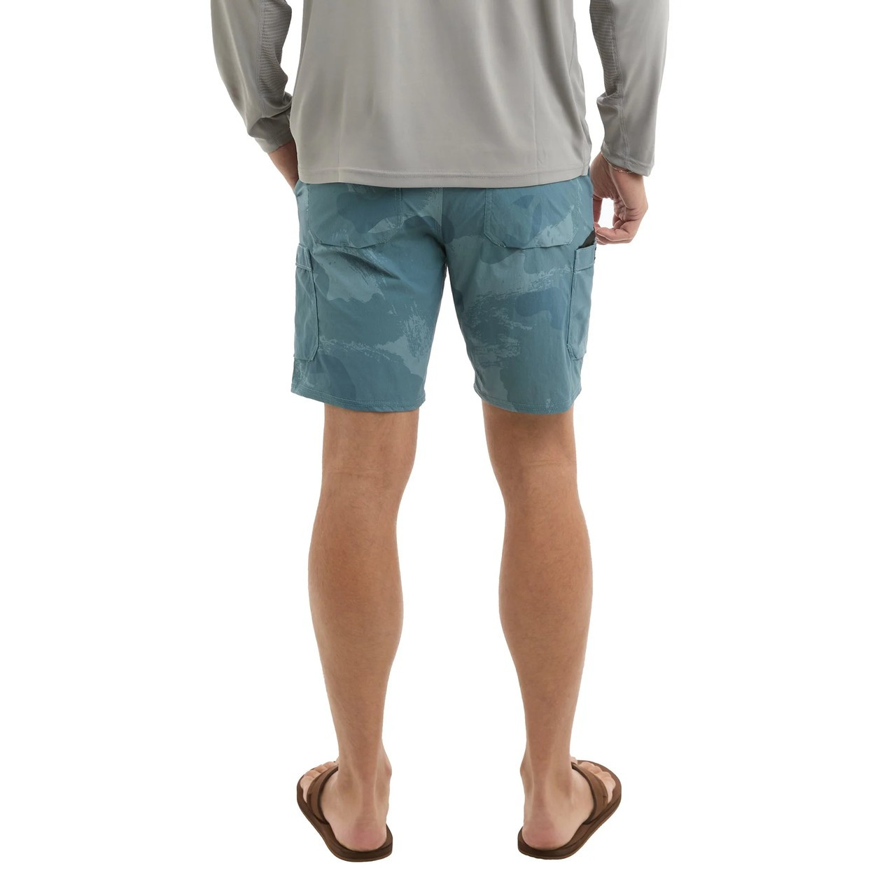 1002253002 Pelagic Madeira Brushed Camo 20" Hybrid Cargo Shorts - Petrol