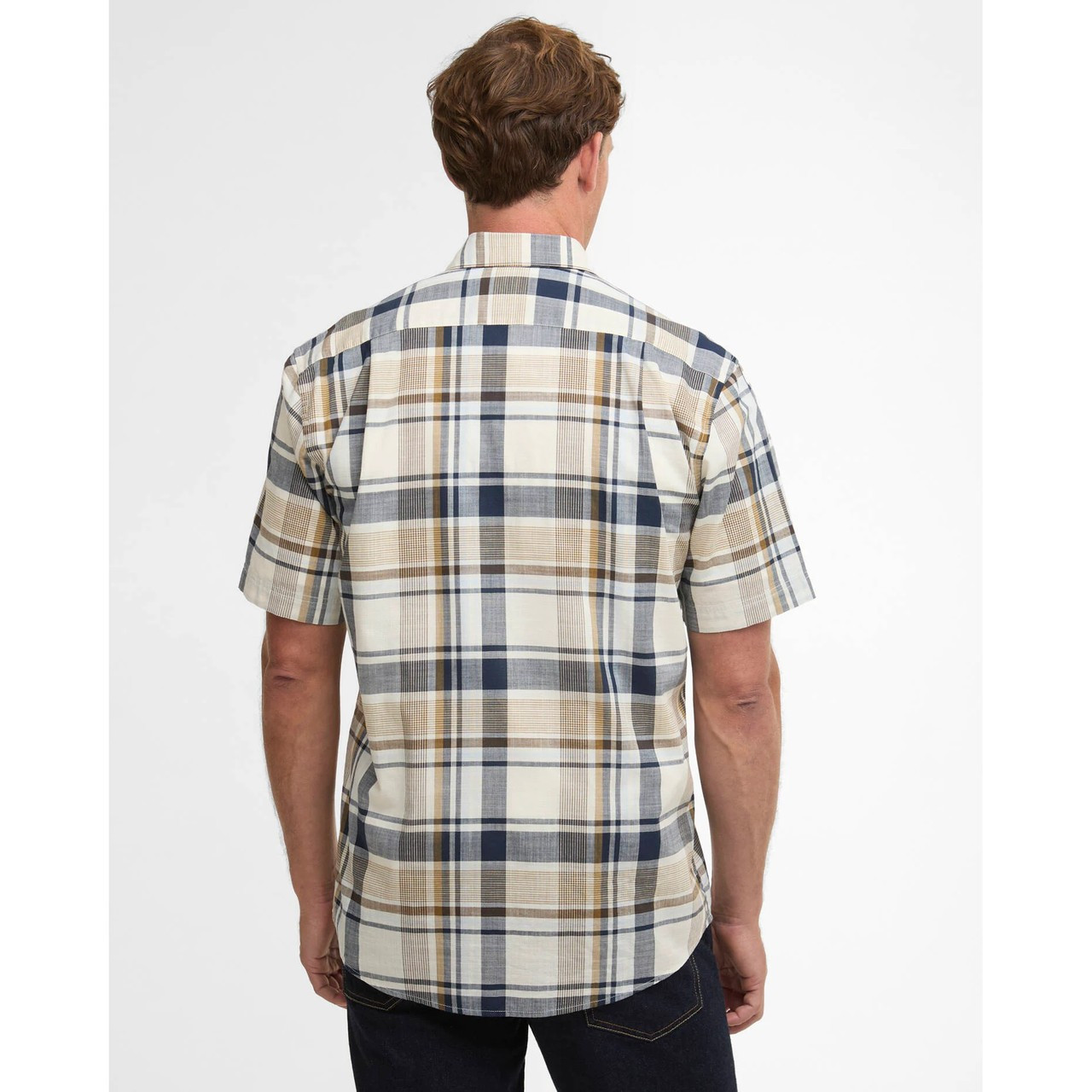 MSH5725BR57 Barbour Swinfell Checked Regular Short-Sleeved Shirt - Russet