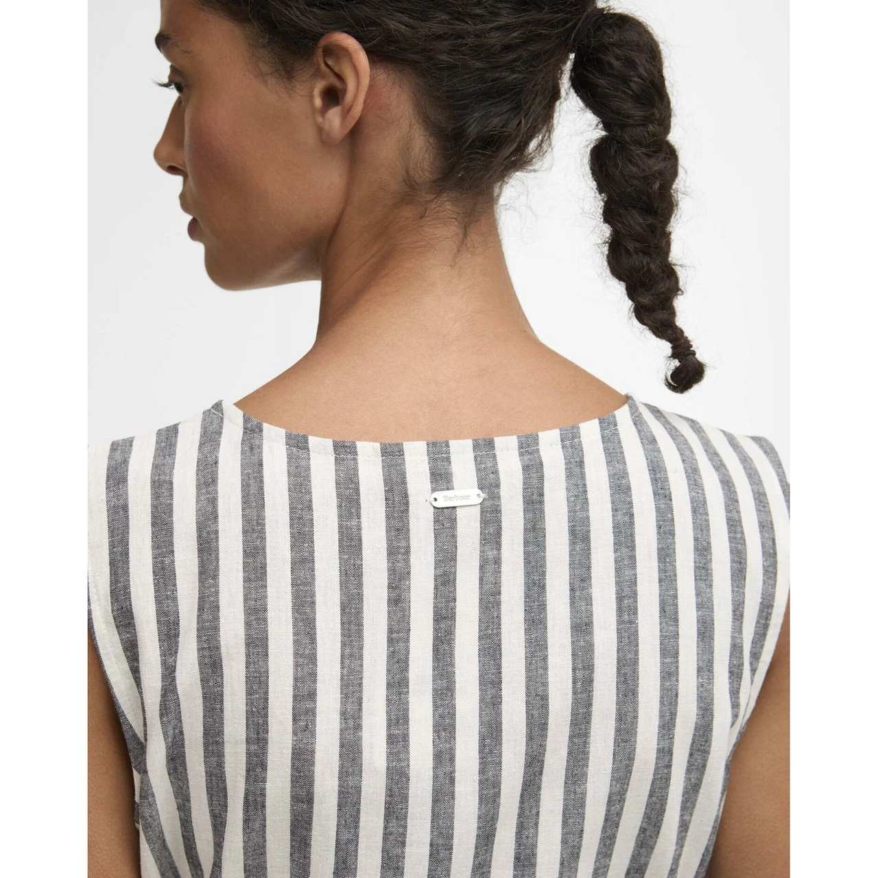 LDR0984NY99 Barbour Inez Striped Midi Dress - Dark Navy Stripe
