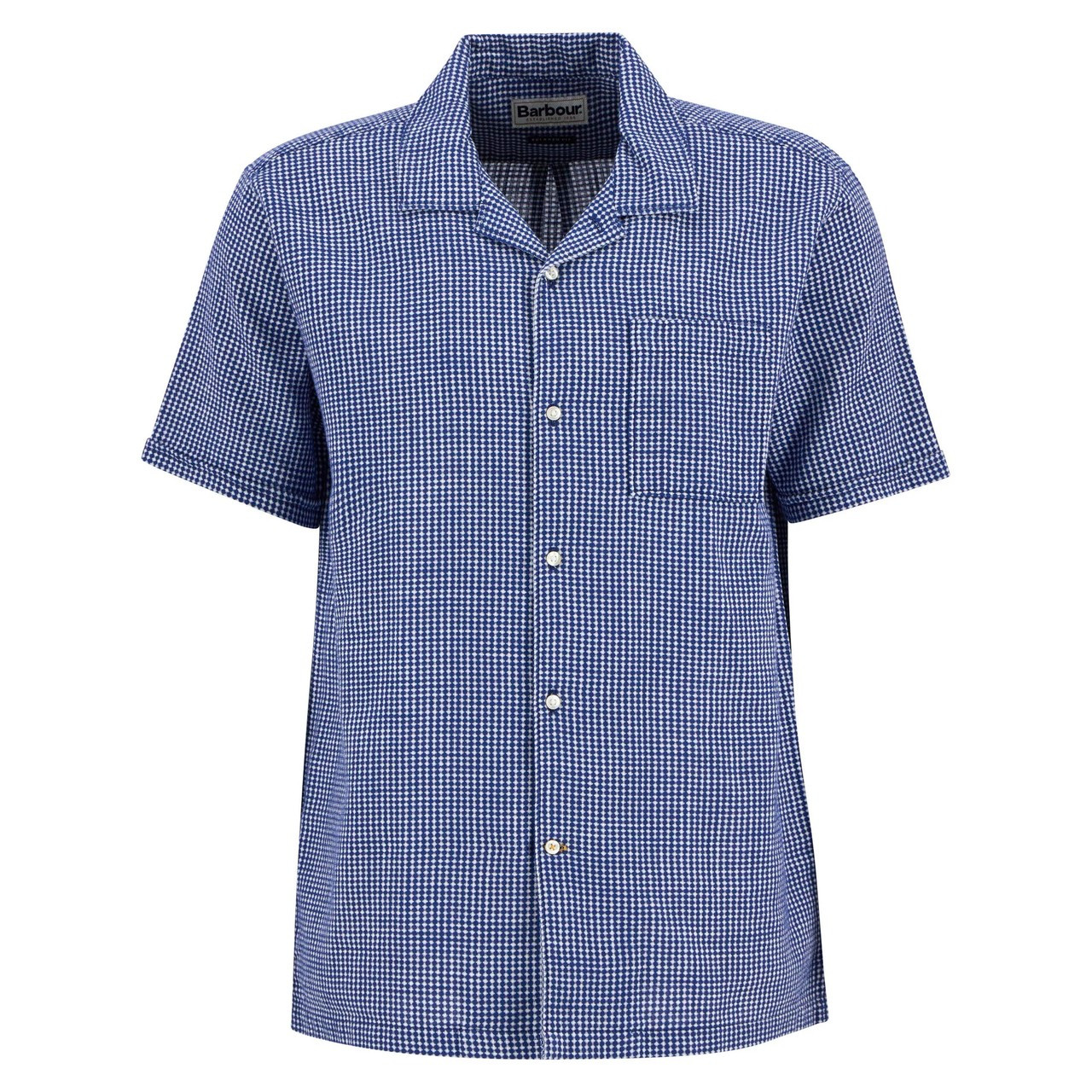 MSH5740NY91 Barbour Rudbeck Textured Short-Sleeved Shirt - Navy
