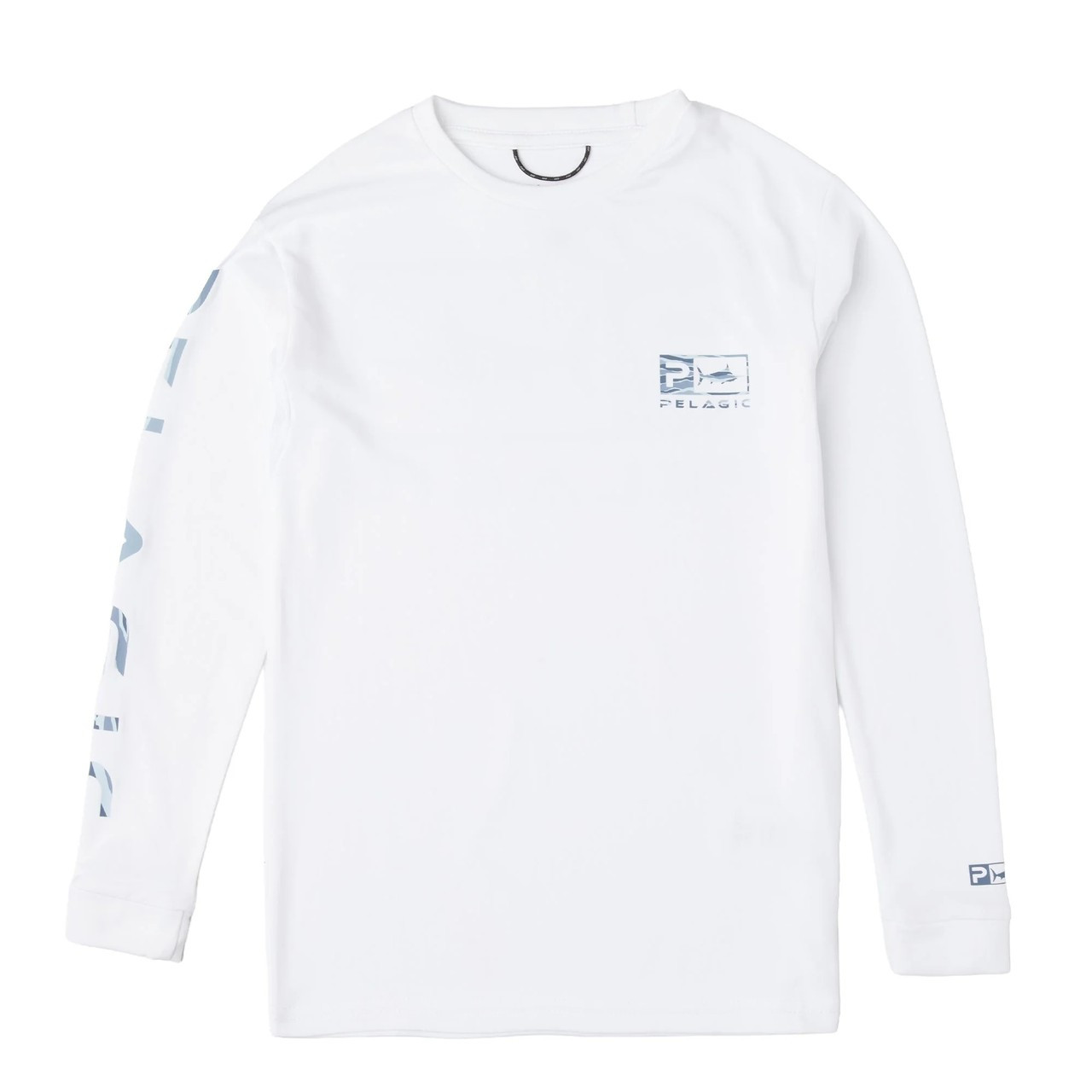 Pelagic 4015261010 Kids Aquatek Wahoo Icon Fishing Shirt - White