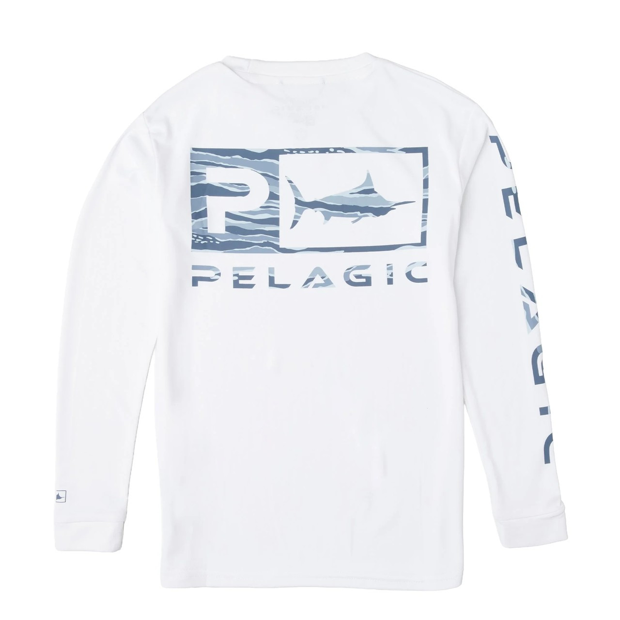 Pelagic 4015261010 Kids Aquatek Wahoo Icon Fishing Shirt - White