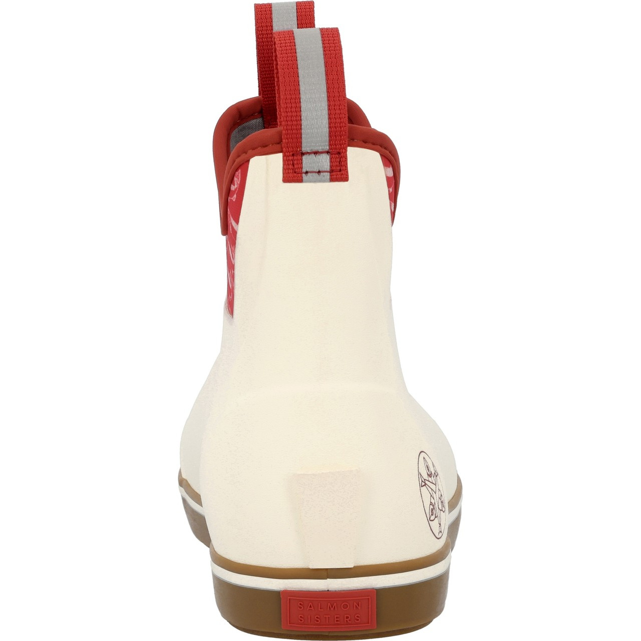 XTRATUF Women's Salmon Sisters 6 Inch Ankle Deck Boots - Ivory/Fire/Salmon