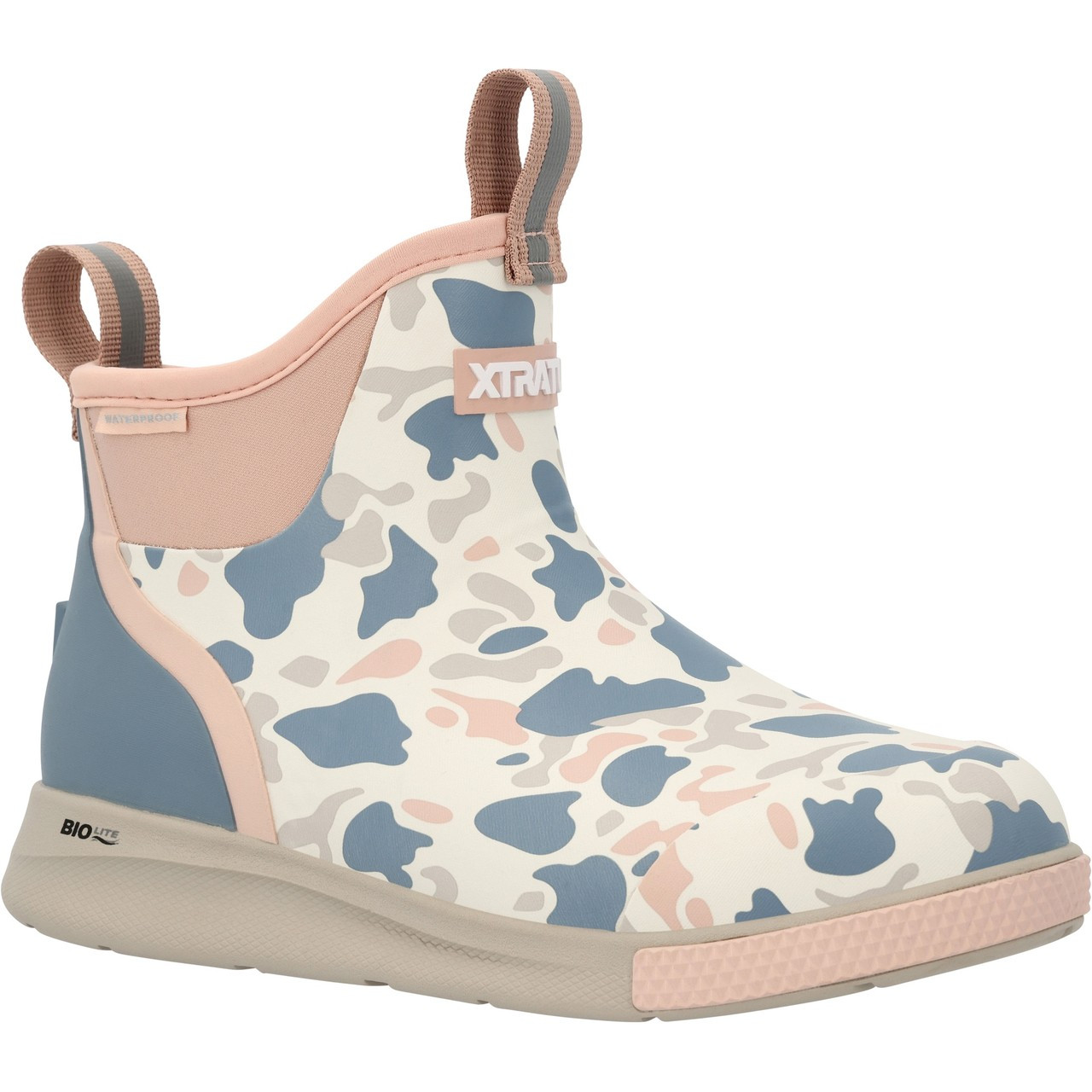 XTRATUF Women's 6 Inch Ankle Deck Boots Sport - Ivory Duck Camo