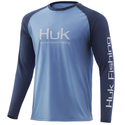 HUK H1200341 Double Header Performance Shirt Dusk Blue - Front
