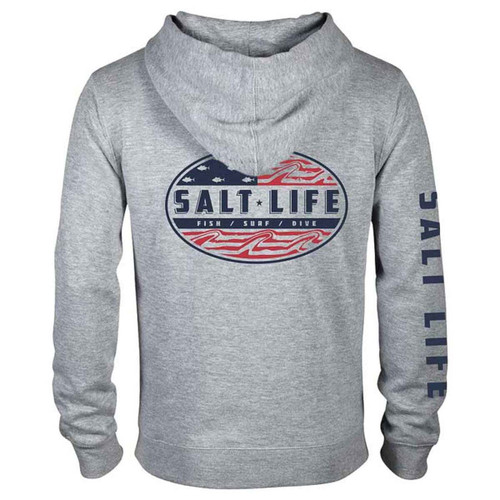 Salt Life SLM5033 Mens Amerifinz Casual Hoodie AthleticHeather - Back