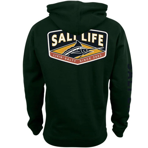 Salt Life SLM5037 Mens Fin Forward Hoodie Forest - Back