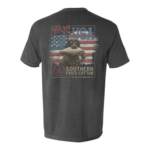 SouthernFriedCotton SFM12056 Born in the USA Short Sleeve Tee Pepper - Back