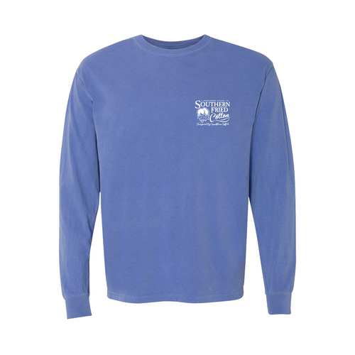 Southern Fried Cotton SFM31991 Fun Times Long Sleeve Tee FloBlue - Front