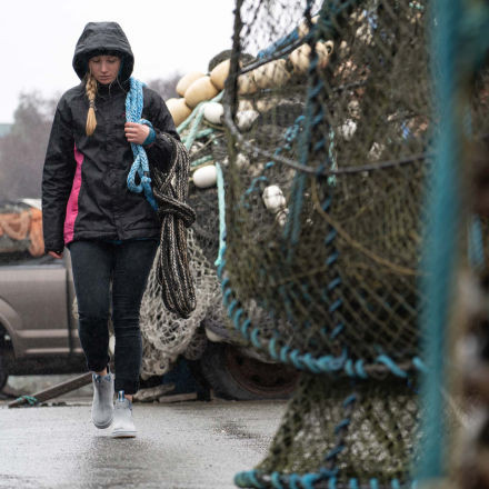 XWAL1BG XTRATUF Womens 6 Inch Leather Ankle Deck Boot Grey - Dolphin/Blue Mirage