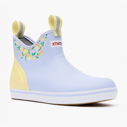 XWAB502 XTRATUF Womens 6 Inch Ankle Deck Boot - Periwinkle Lemon