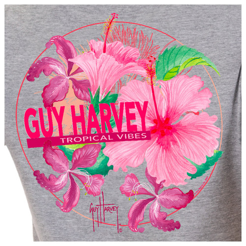 GHV55809-4SY1104 Guy Harvey Ladies Tropical Vibes Short Sleeve V-Neck T-Shirt