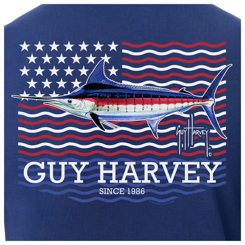 GHV56000-5SY1007 Guy Harvey Mens Liberty Marlin Short Sleeve T-Shirt