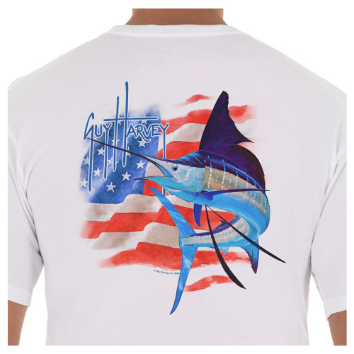 GHV56001-2SY1079 Guy Harvey Mens Patriotic Turn Short Sleeve Pocket T-Shirt