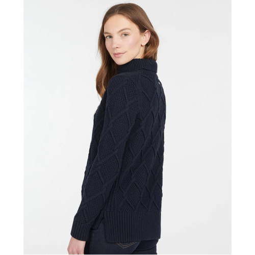 LKN1170 Barbour Burne Roll Neck Cable Knit Sweater