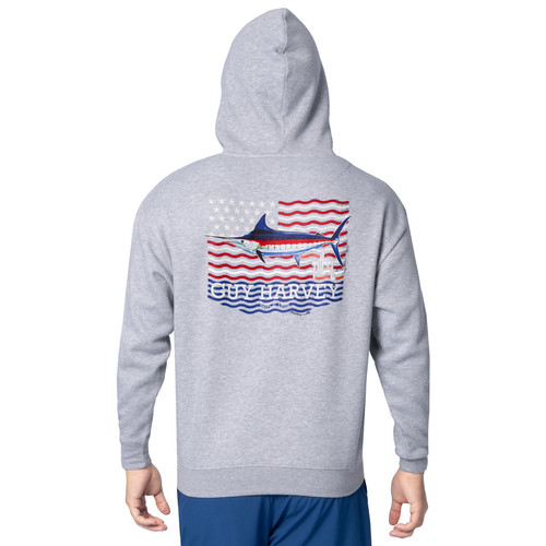 GHV55666-5SY1007 Guy Harvey Liberty Marlin Patriotic Fleece Hoodie