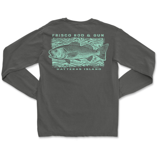 6014 Frisco Rod and Gun Long Sleeve Tee with Shoaling Redfish Print