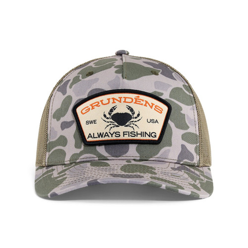 50293 Grundens Always Fishing Trucker Hat - Marsh Camo