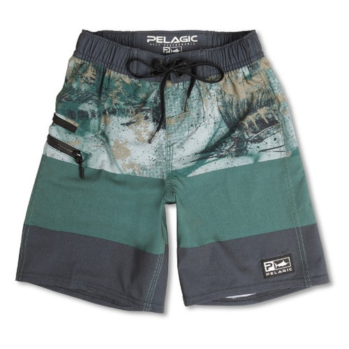 4001223004 Pelagic Kid's Strike Boardshorts - Open Seas Camo